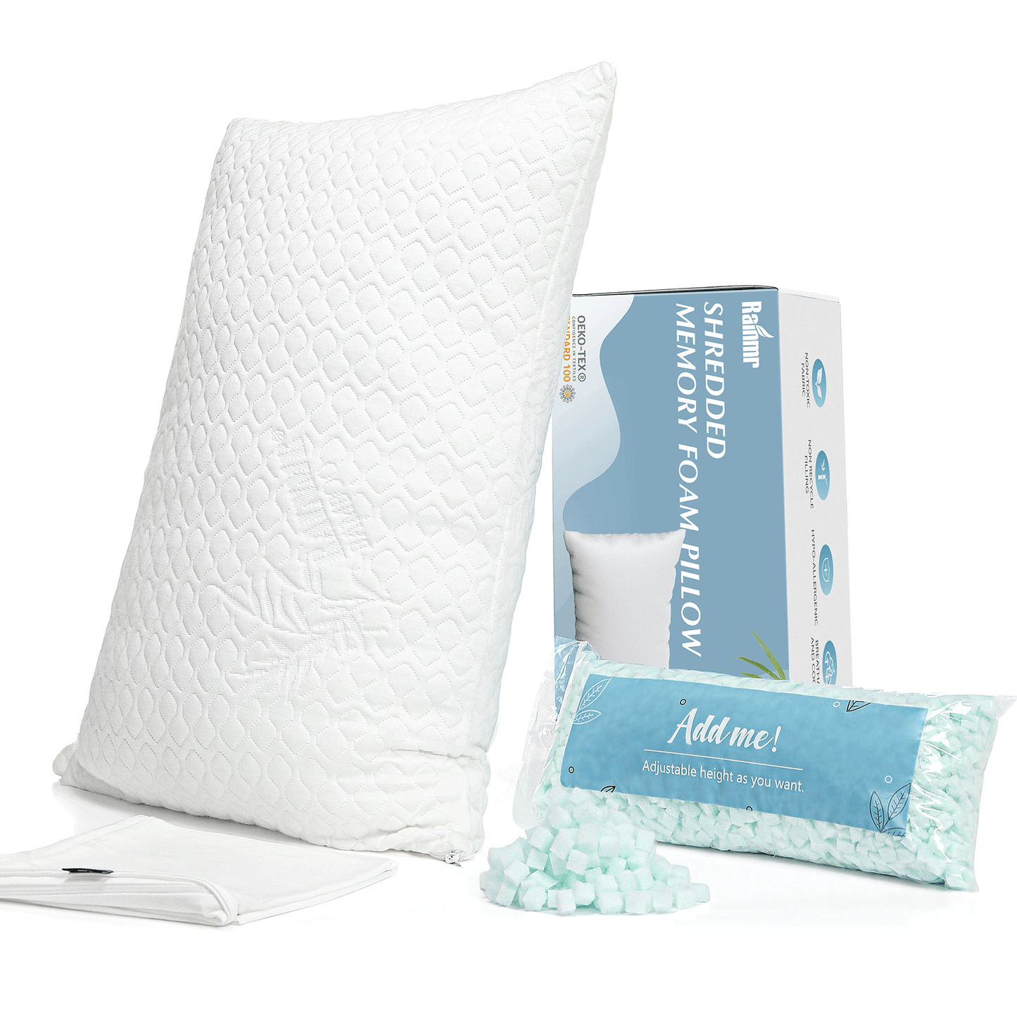Rainmr Memory Foam Bed Pillow(pack of 2)