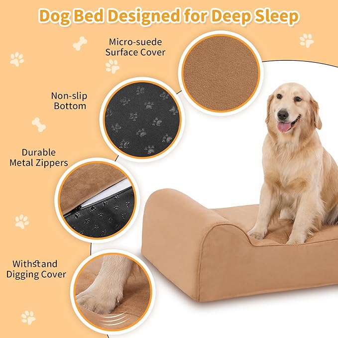 7 inch Orthopedic Dog Bed for Large Dog —— Khaki