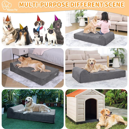 7 inch Orthopedic Dog Bed for Large Dogs —— Gray